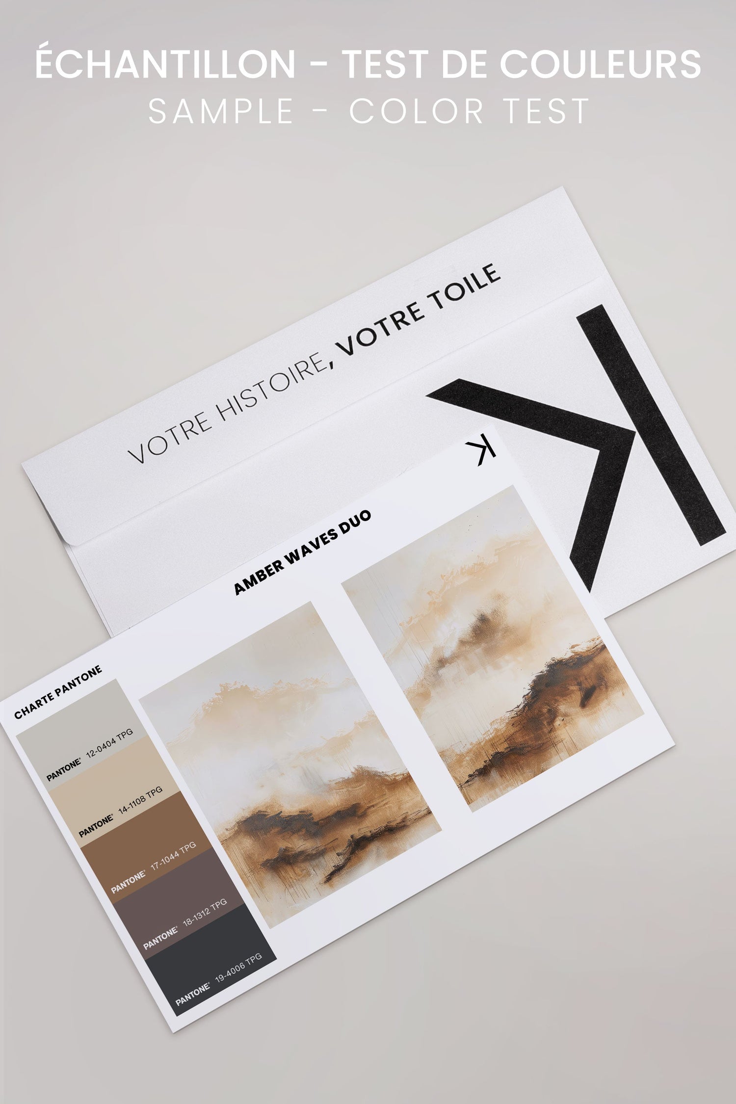 OLEKA CANVAS - AMBER WAVES DUO, 2 Oeuvres sur toile étirée, encadré Naturel Clair