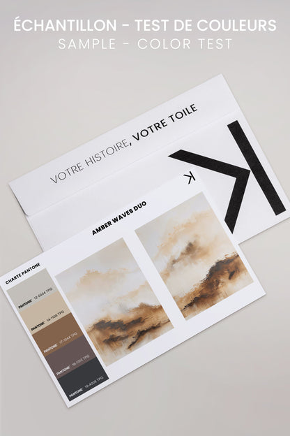OLEKA CANVAS - AMBER WAVES DUO, 2 Oeuvres sur toile étirée, encadré Naturel Clair