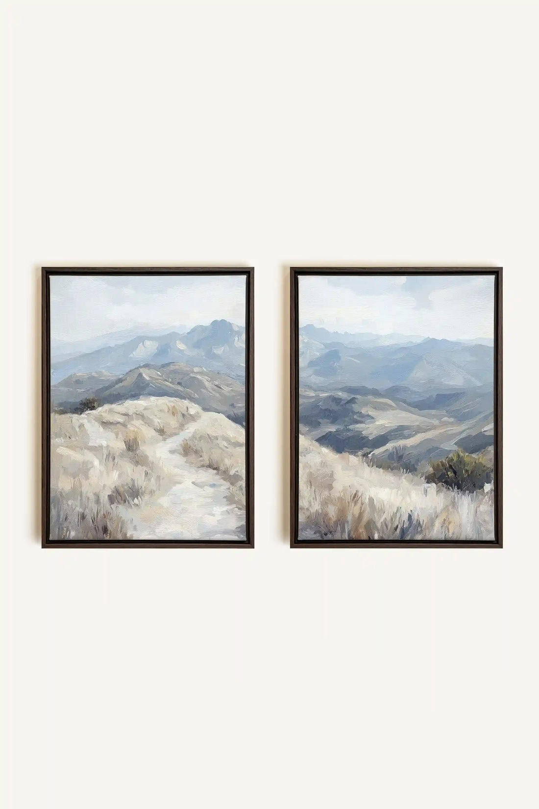 ECLIPSED VALLEYS DUO, 2 Oeuvres sur toile étirée, encadré Brun Noyer