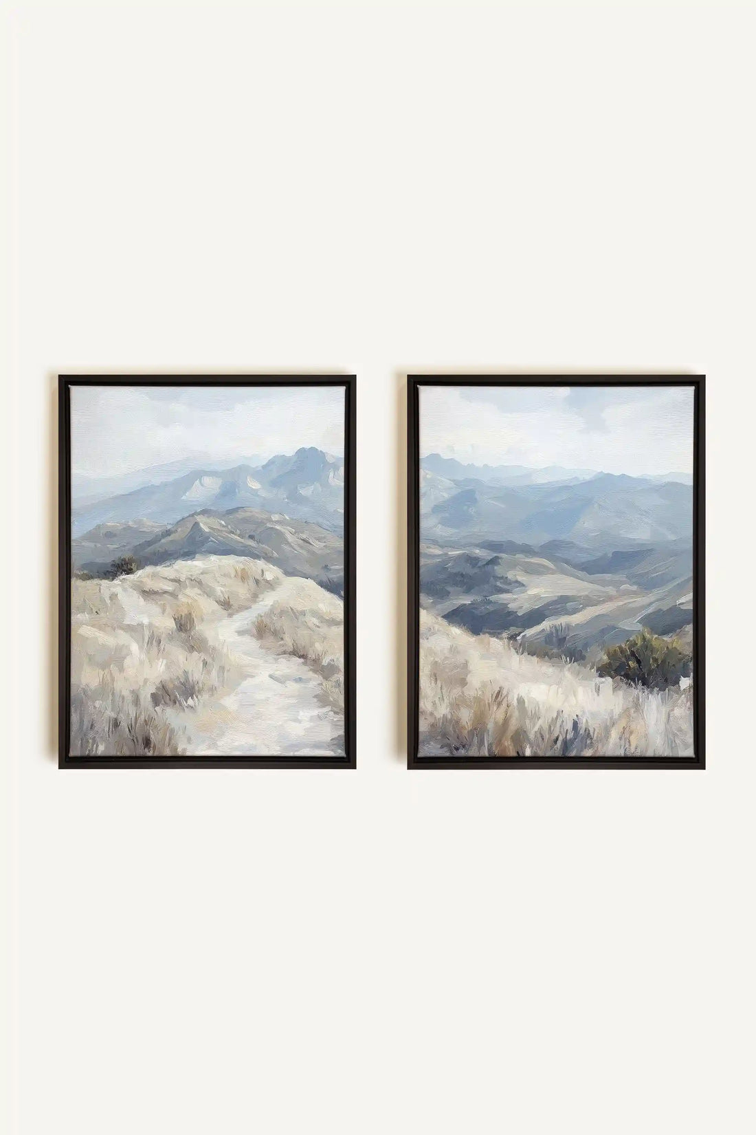 ECLIPSED VALLEYS DUO, 2 Oeuvres sur toile étirée, encadré Noir