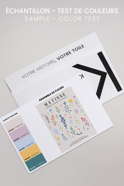 OLEKA CANVAS - ENSEMBLE DE FLEURS, Oeuvre sur toile étirée, encadré Blanc