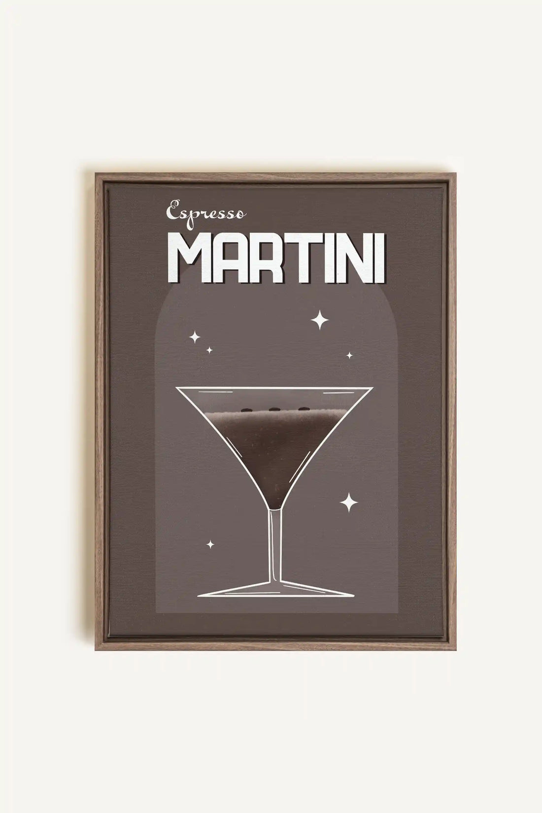 ESPRESSO MARTINI, Oeuvre sur toile étirée, encadré Brun Chêne