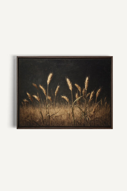 TWILIGHT FIELDS, Oeuvre sur toile étirée, encadré Brun Noyer