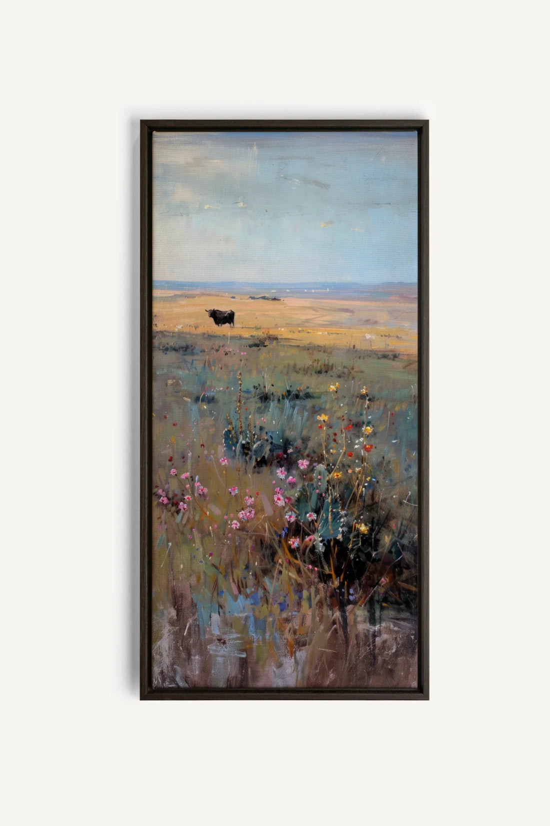 PRAIRIE DAYDREAM, Oeuvre sur toile étirée, encadré Brun Noyer