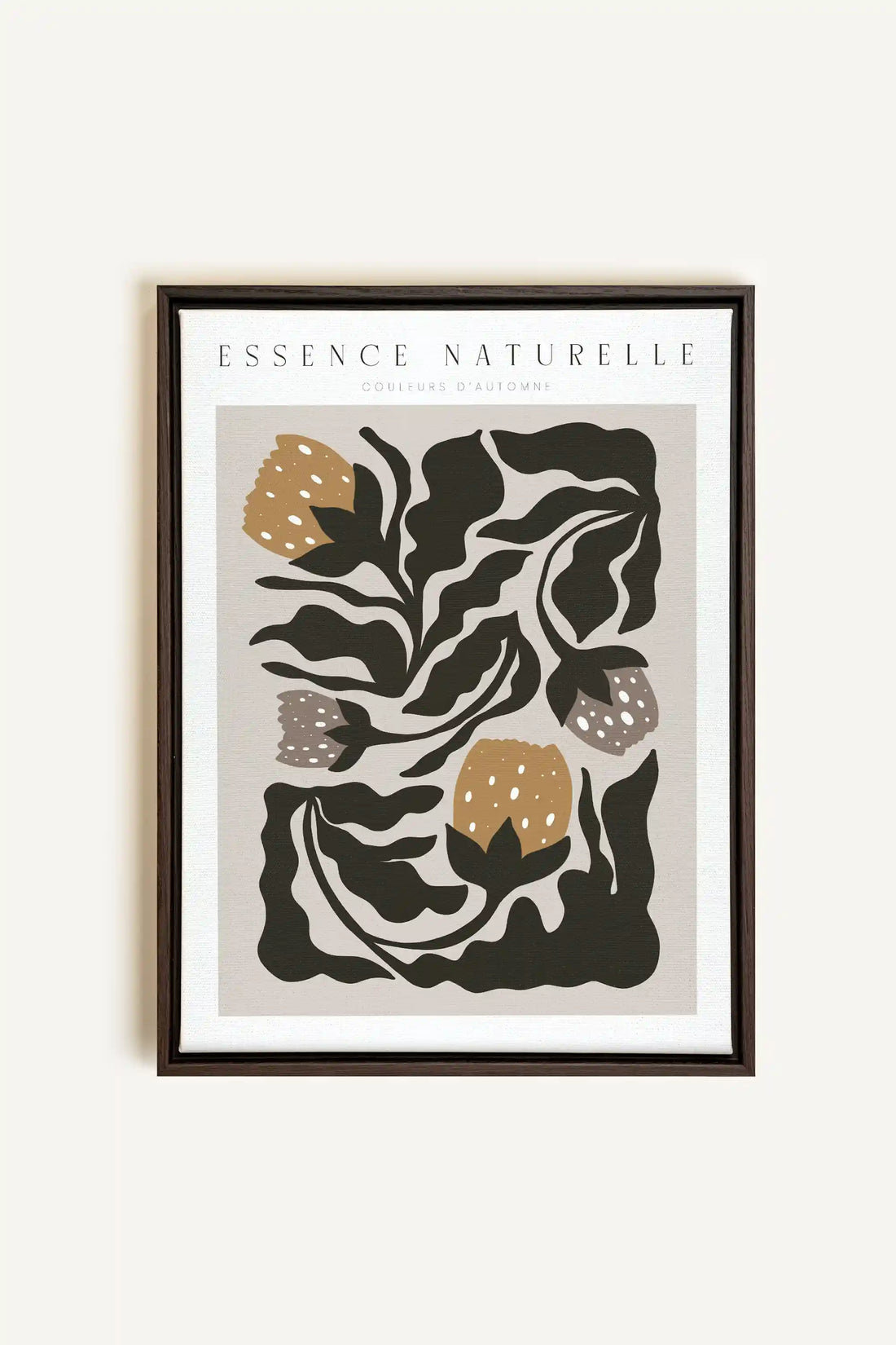 ESSENCE NATURELLE, Oeuvre sur toile étirée, encadré Brun Noyer