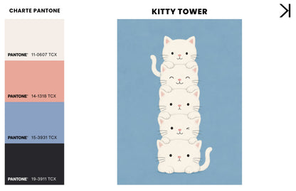 KITTY TOWER, Oeuvre sur toile rigide, encadré Noir