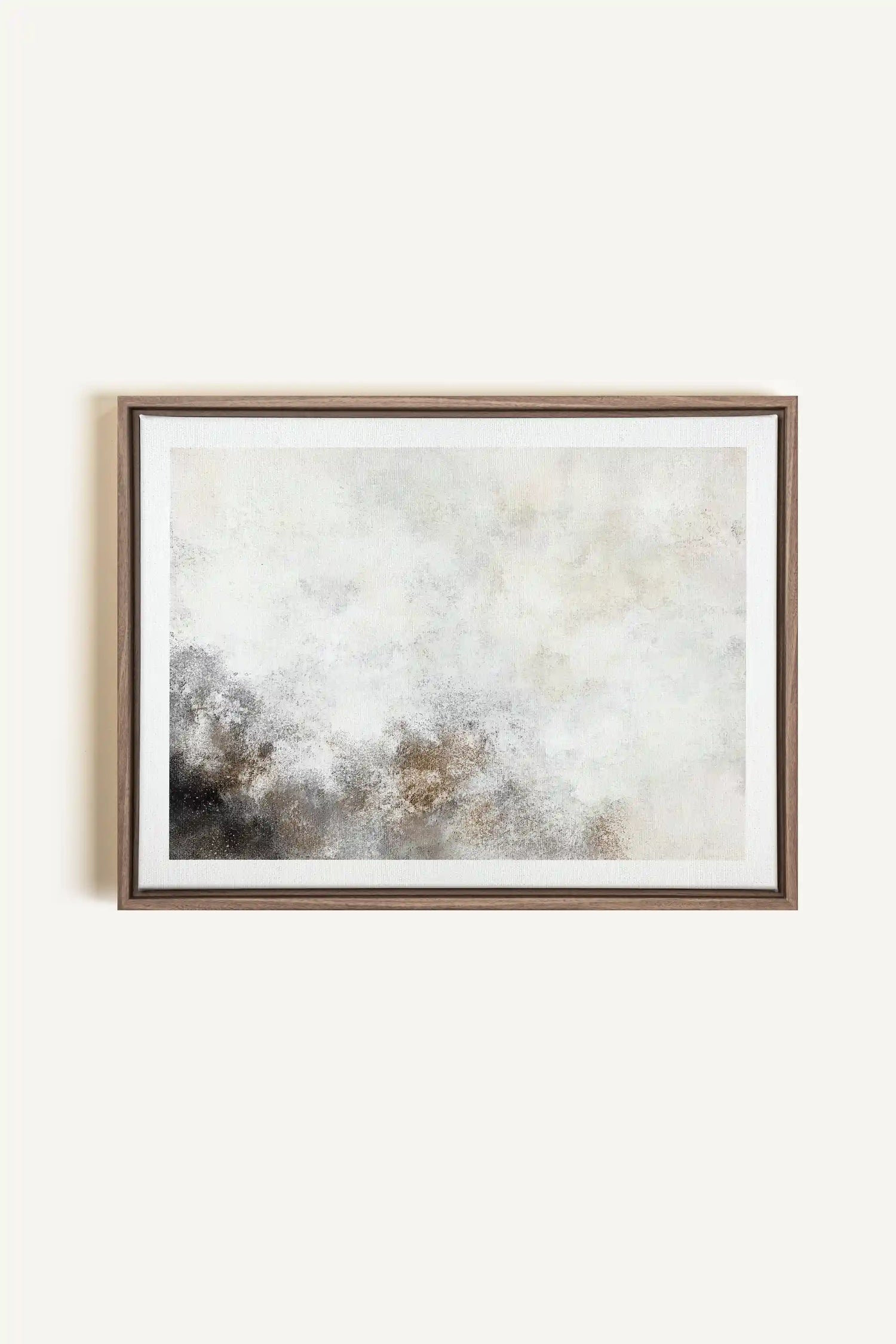 FADED ESSENCE, Artwork on stretched canvas, framed in Brown Oak