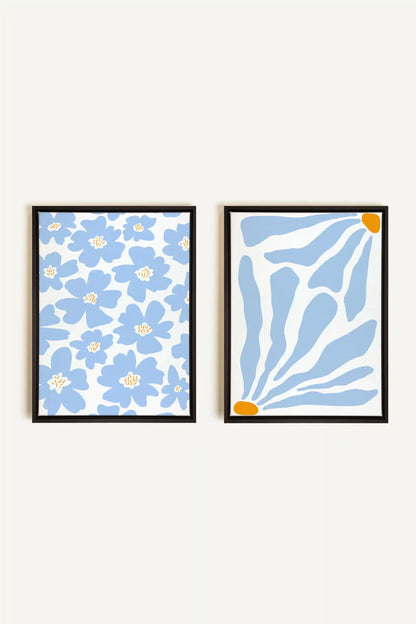 FANTAISIE BOTANIQUE, 2 Works on stretched canvas, black framed