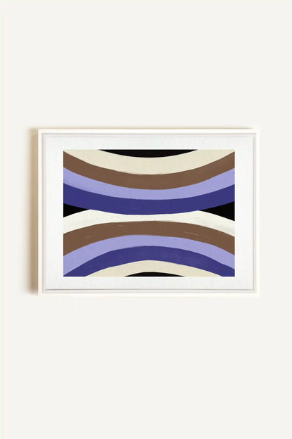 FLOW OF SHADES, Oeuvre sur toile étirée, encadré Blanc