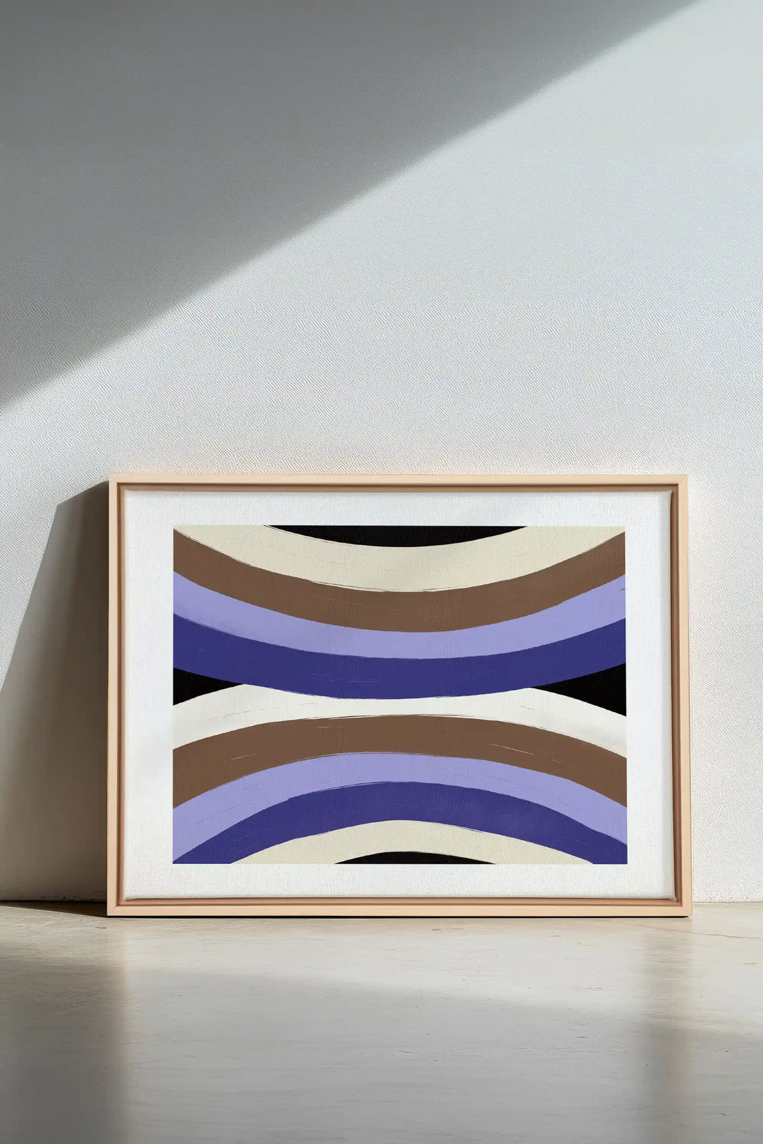 FLOW OF SHADES, Artwork on stretched canvas, framed Natural Light
