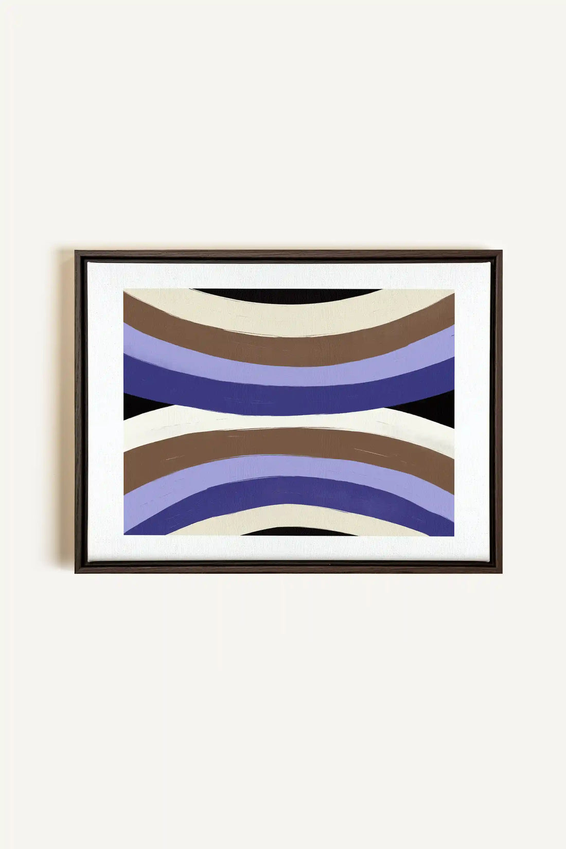 FLOW OF SHADES, Oeuvre sur toile étirée, encadré Brun Noyer