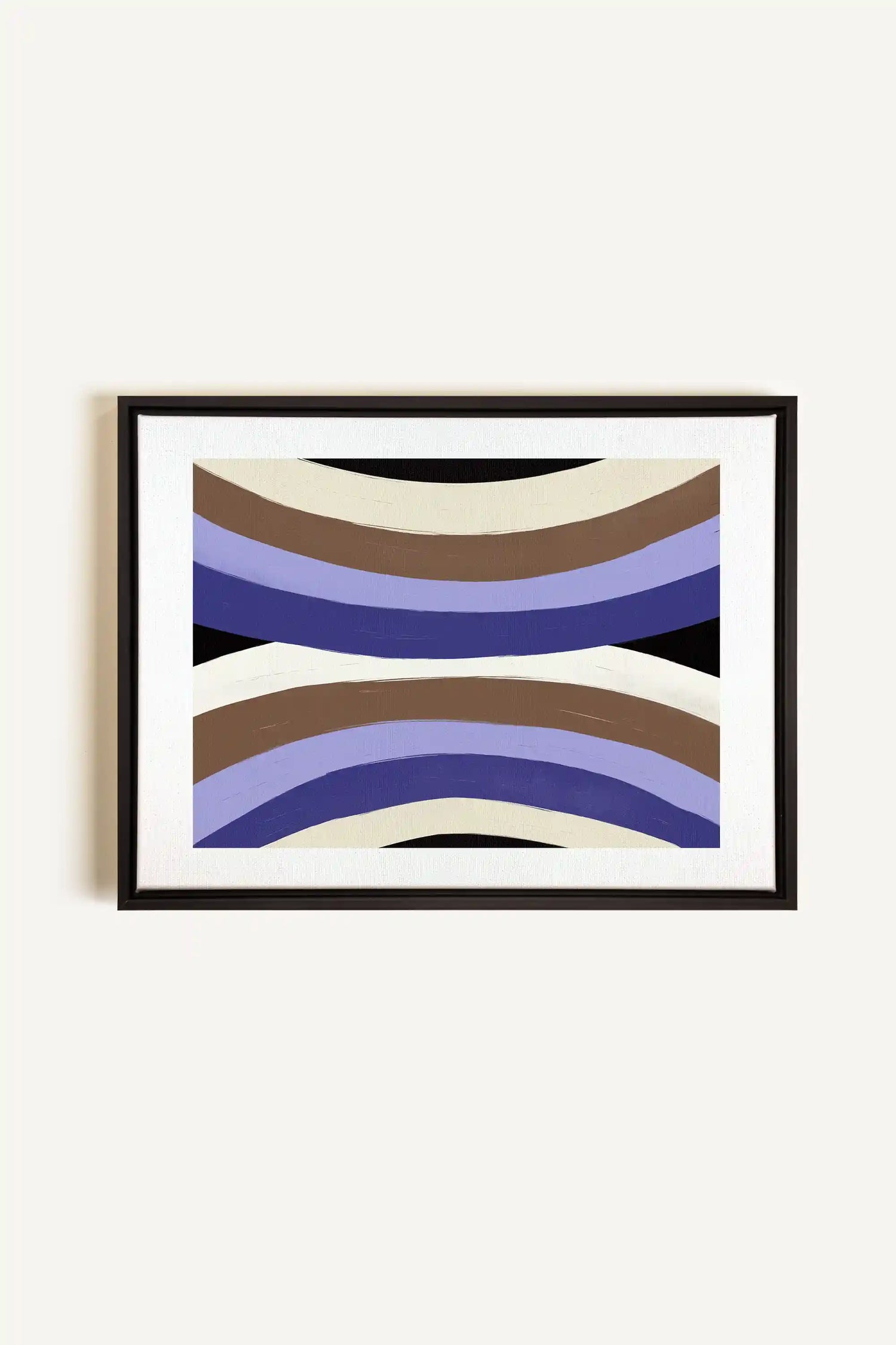 FLOW OF SHADES, Oeuvre sur toile étirée, encadré Noir