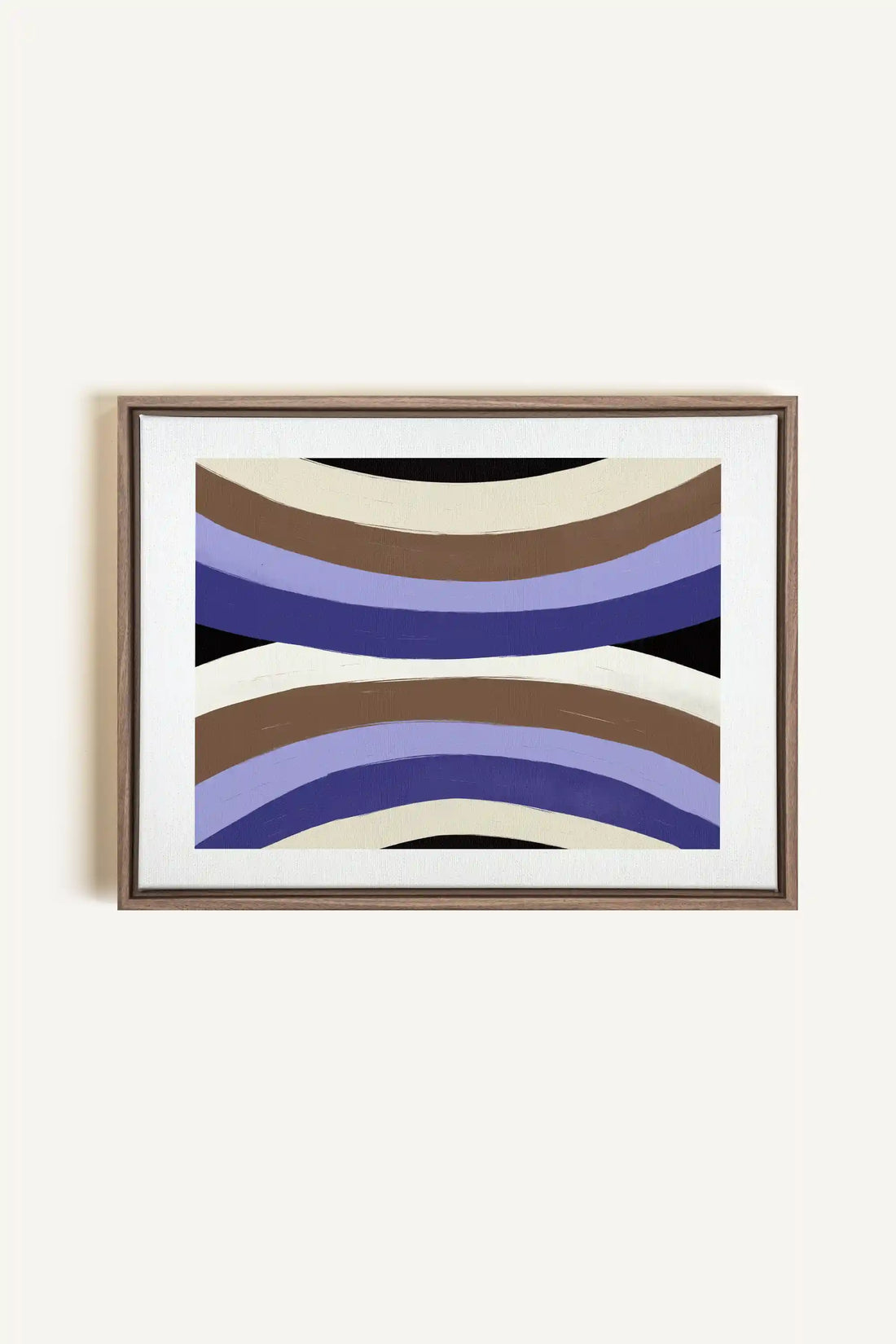 FLOW OF SHADES, Oeuvre sur toile étirée, encadré Brun Chêne