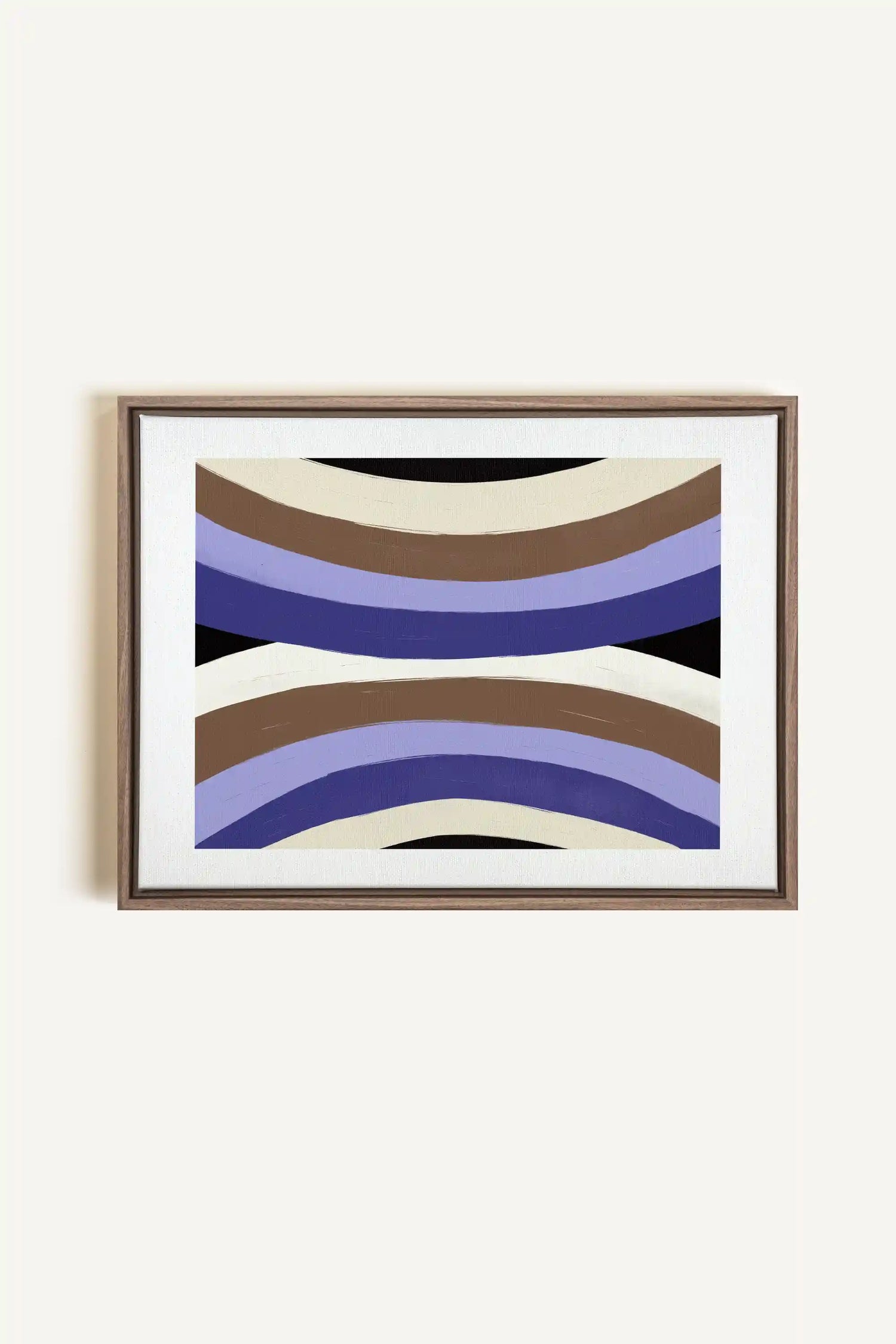 FLOW OF SHADES, Oeuvre sur toile étirée, encadré Brun Chêne