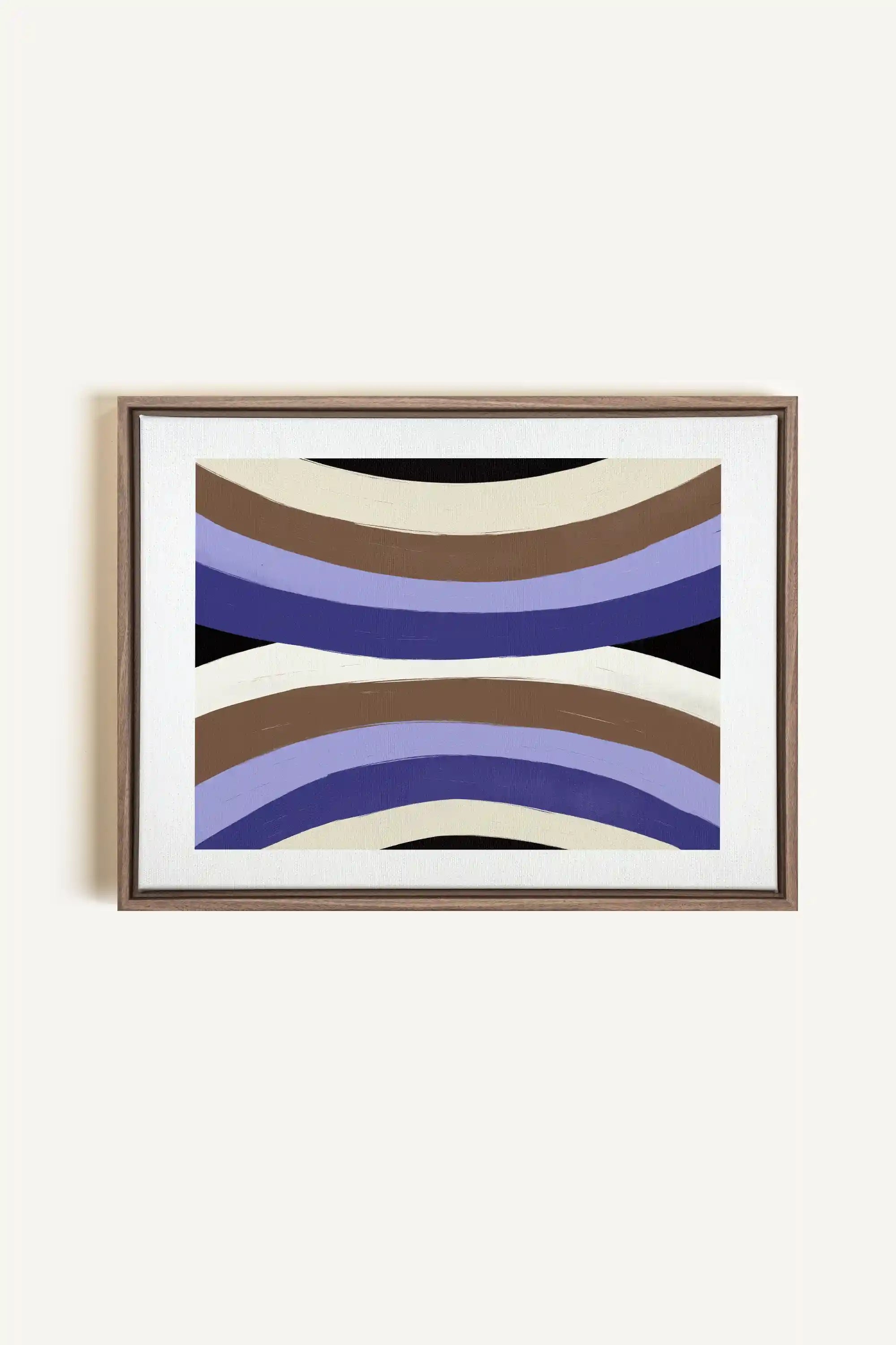 FLOW OF SHADES, Oeuvre sur toile étirée, encadré Brun Chêne