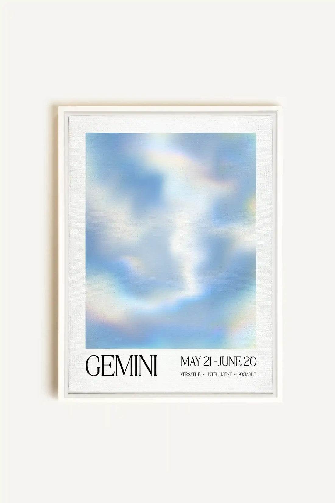 GEMINI, Oeuvre sur toile étirée, encadré Blanc