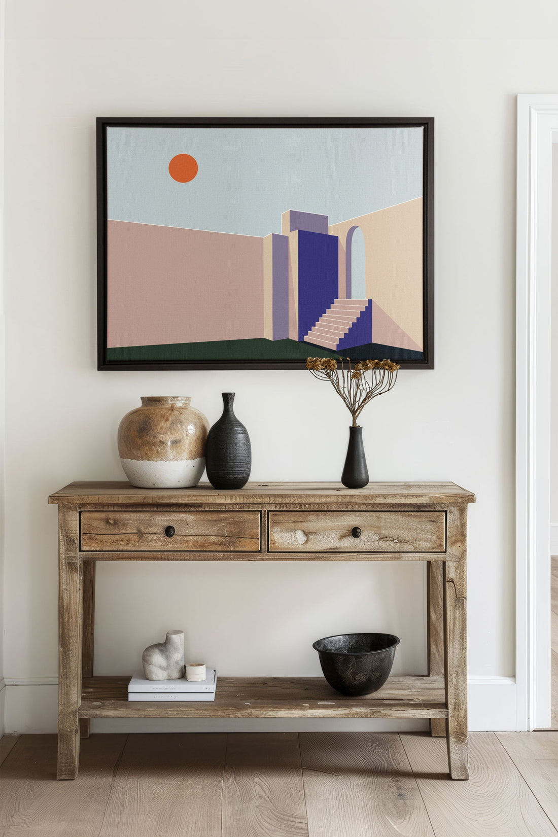 OLEKA CANVAS - GÉOMÉTRIE, Oeuvre sur toile étirée, encadré Noir