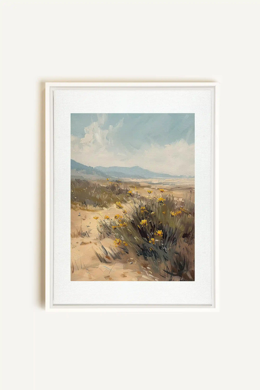 GOLDEN PATHWAY, Oeuvre sur toile étirée, encadré Blanc