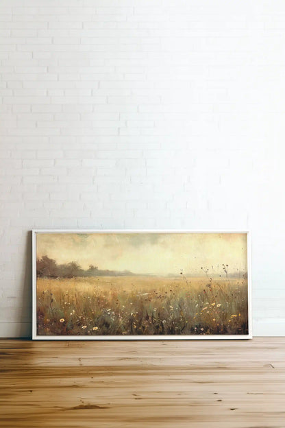 Greenscape, Oeuvre sur toile étirée, encadré Blanc