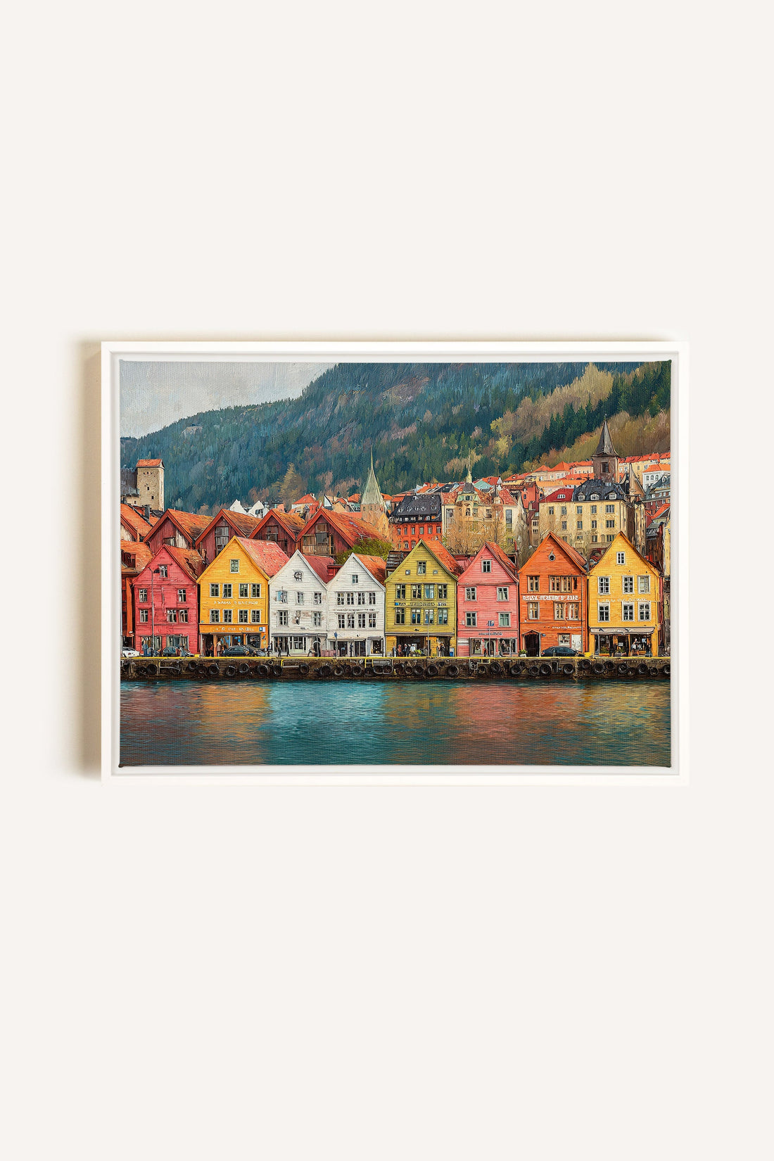HARBOR COLORS, Oeuvre sur toile étirée, encadré Blanc