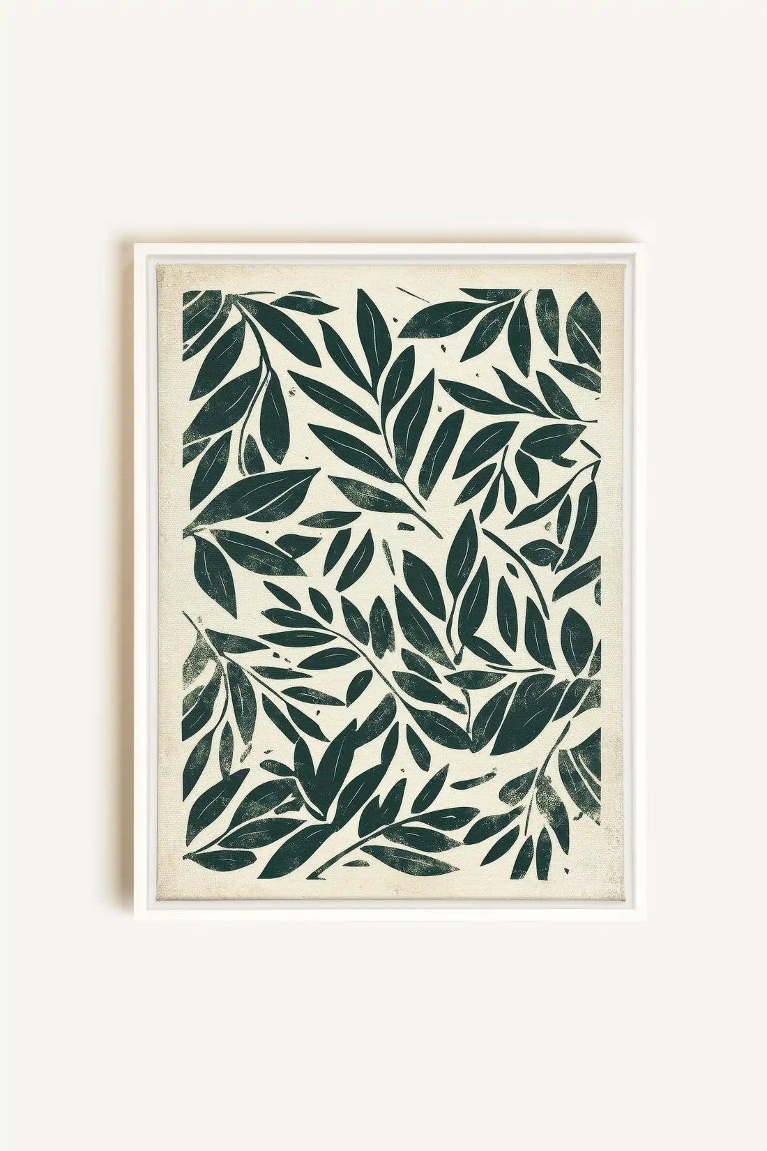 HERITAGE GREENERY, Oeuvre sur toile étirée, encadré Blanc