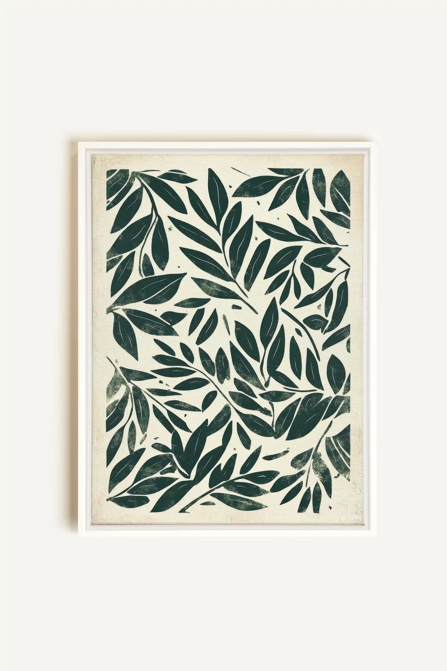 HERITAGE GREENERY, Oeuvre sur toile étirée, encadré Blanc