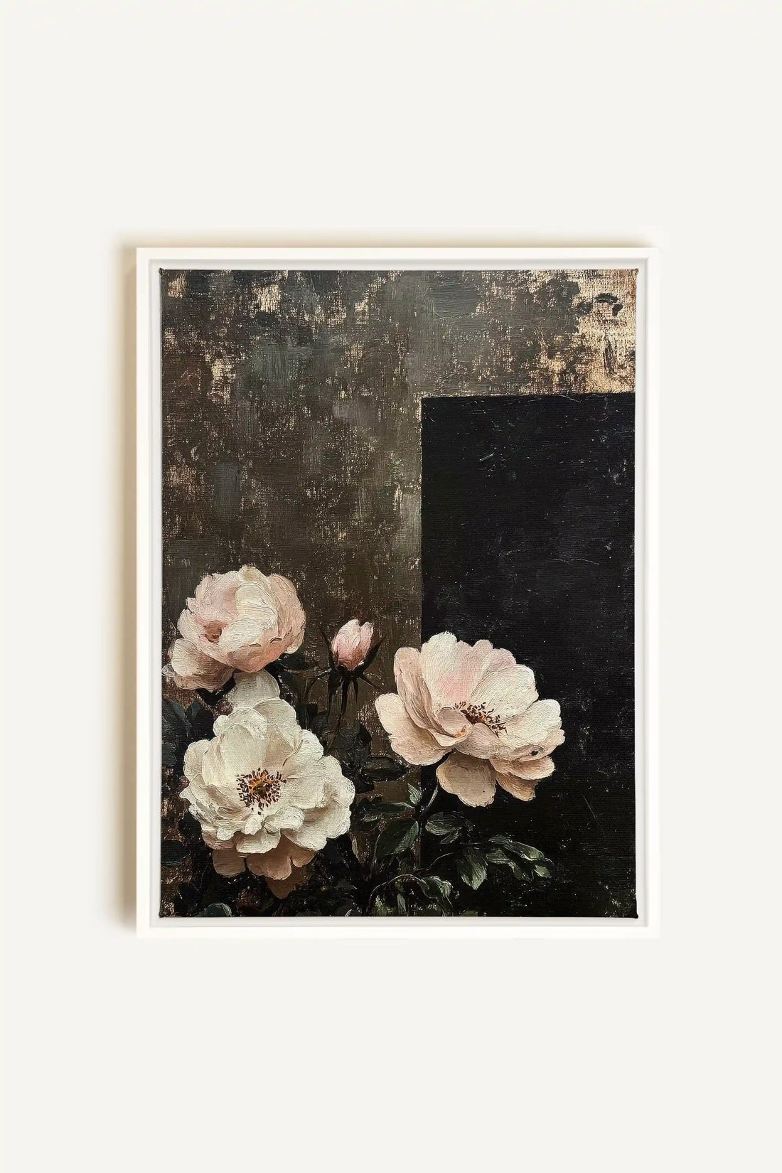 HIDDEN LIGHT, Oeuvre sur toile étirée, encadré Blanc