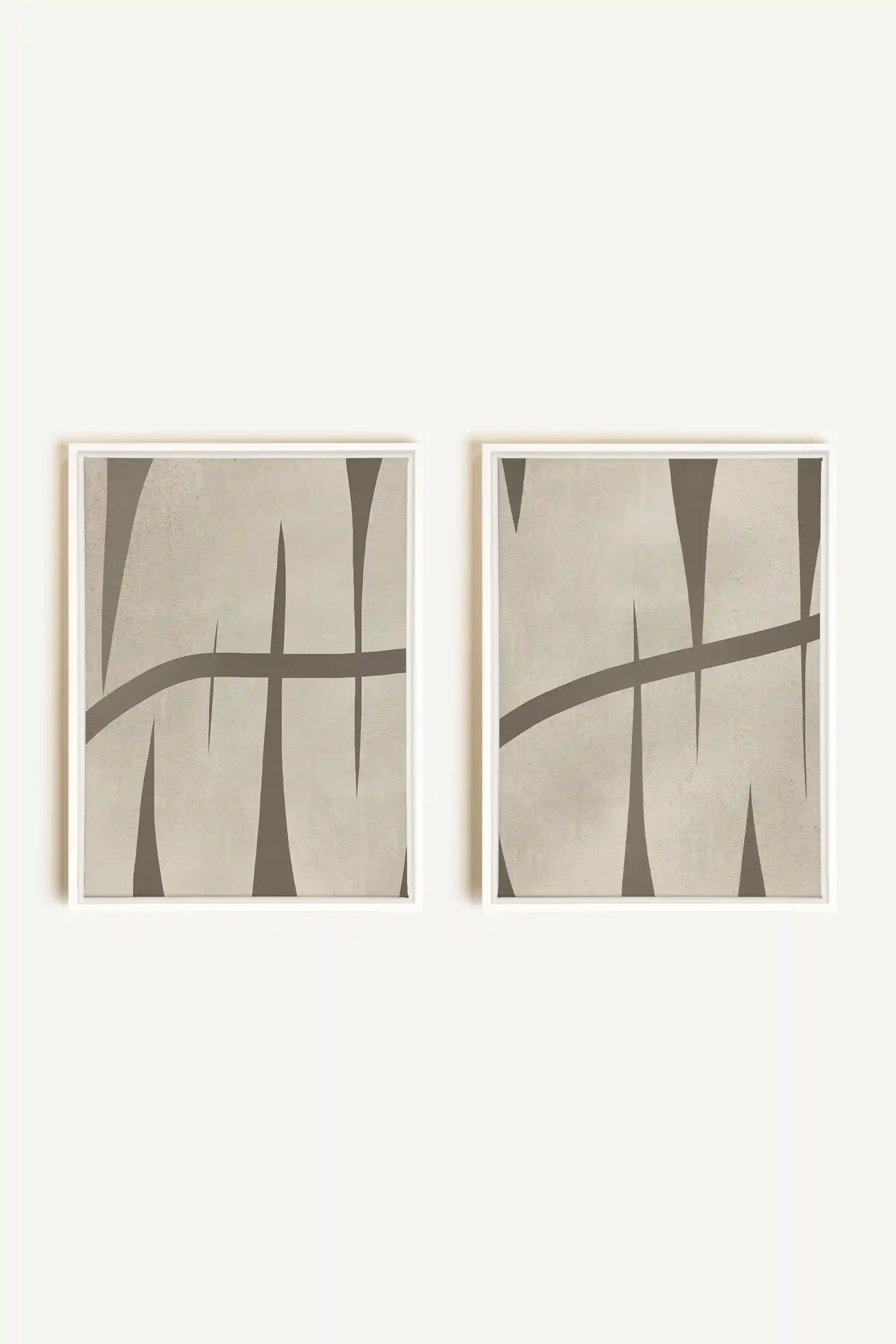 INTERTWINE DUO, 2 Works on stretched canvas, framed in white