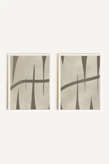 INTERTWINE DUO, 2 Works on stretched canvas, framed in white