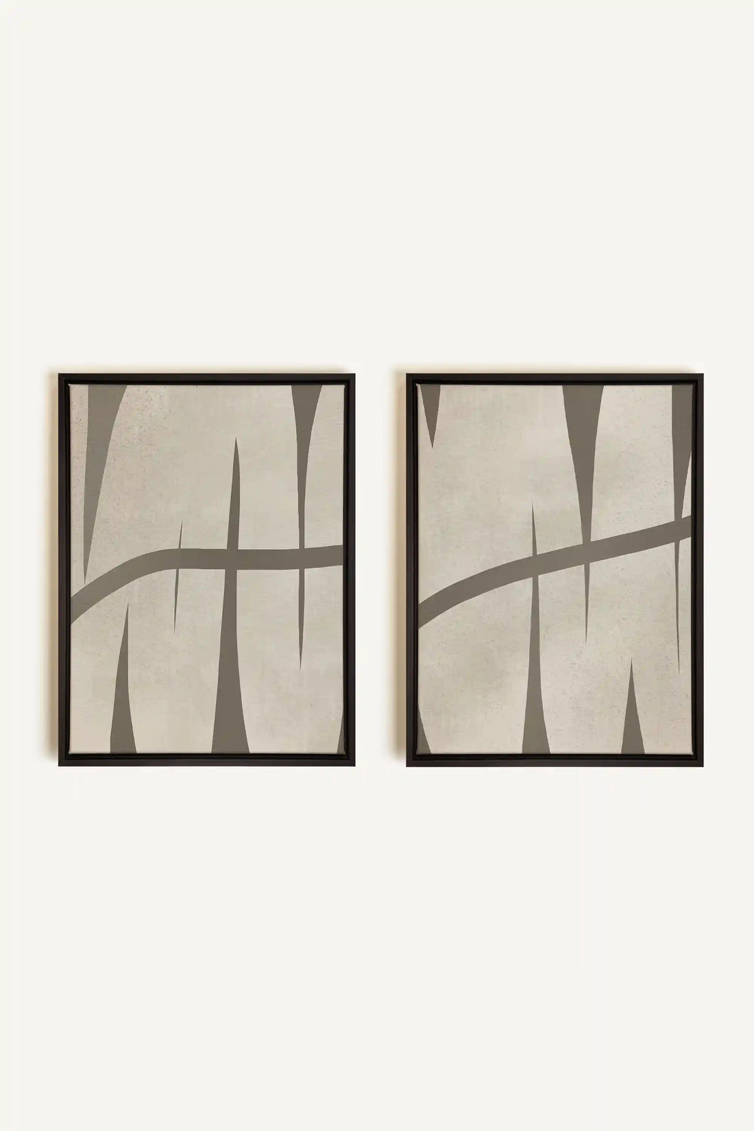 INTERTWINE DUO, 2 Oeuvres sur toile étirée, encadré Noir