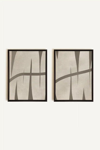INTERTWINE DUO, 2 Works on stretched canvas, black framed