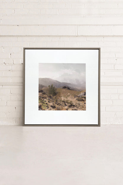 IRISH WILDERNESS, Artwork on stretched canvas, framed in Brown Oak