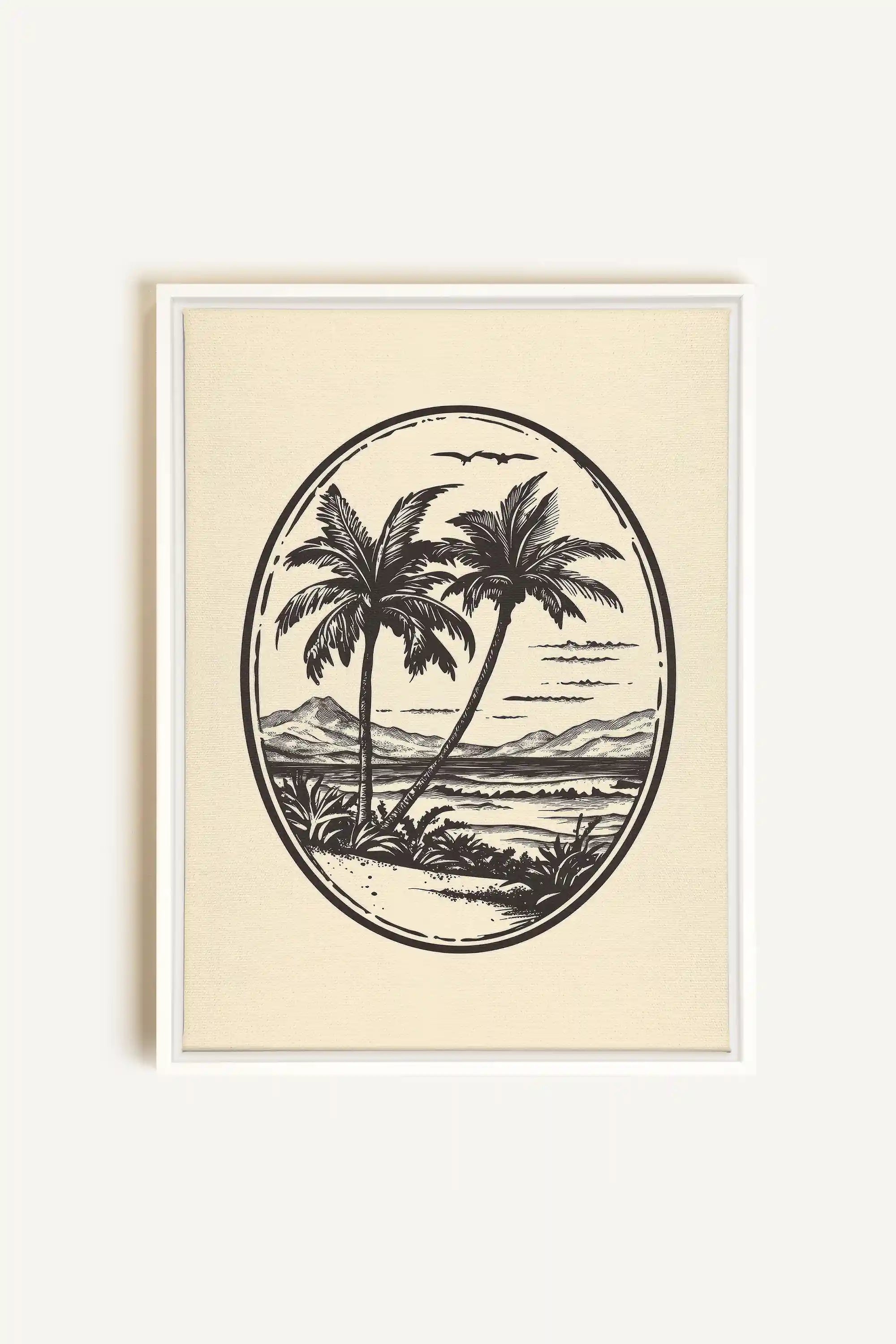 ISLAND ESCAPE, Oeuvre sur toile étirée, encadré Blanc