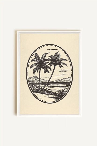 ISLAND ESCAPE, Oeuvre sur toile étirée, encadré Blanc