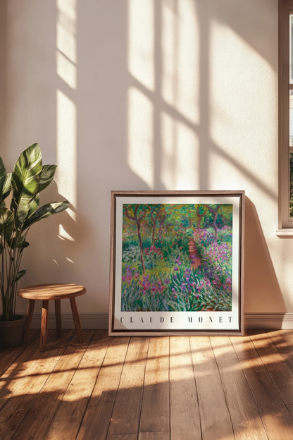 IRIS PATH, Oeuvre sur toile étirée, encadré Brun Chêne