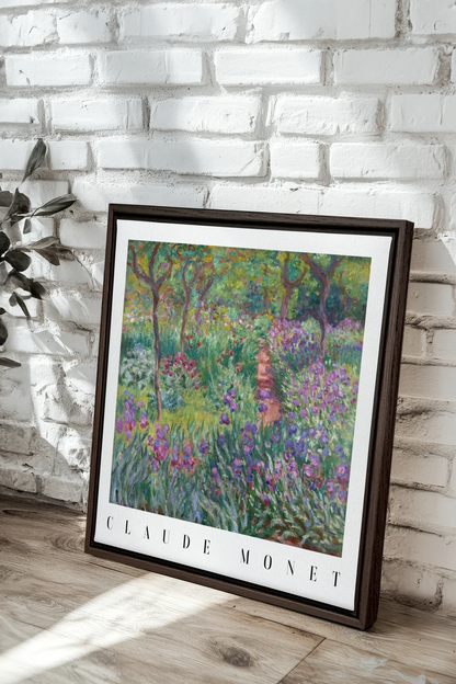 IRIS PATH, Oeuvre sur toile étirée, encadré Brun Noyer