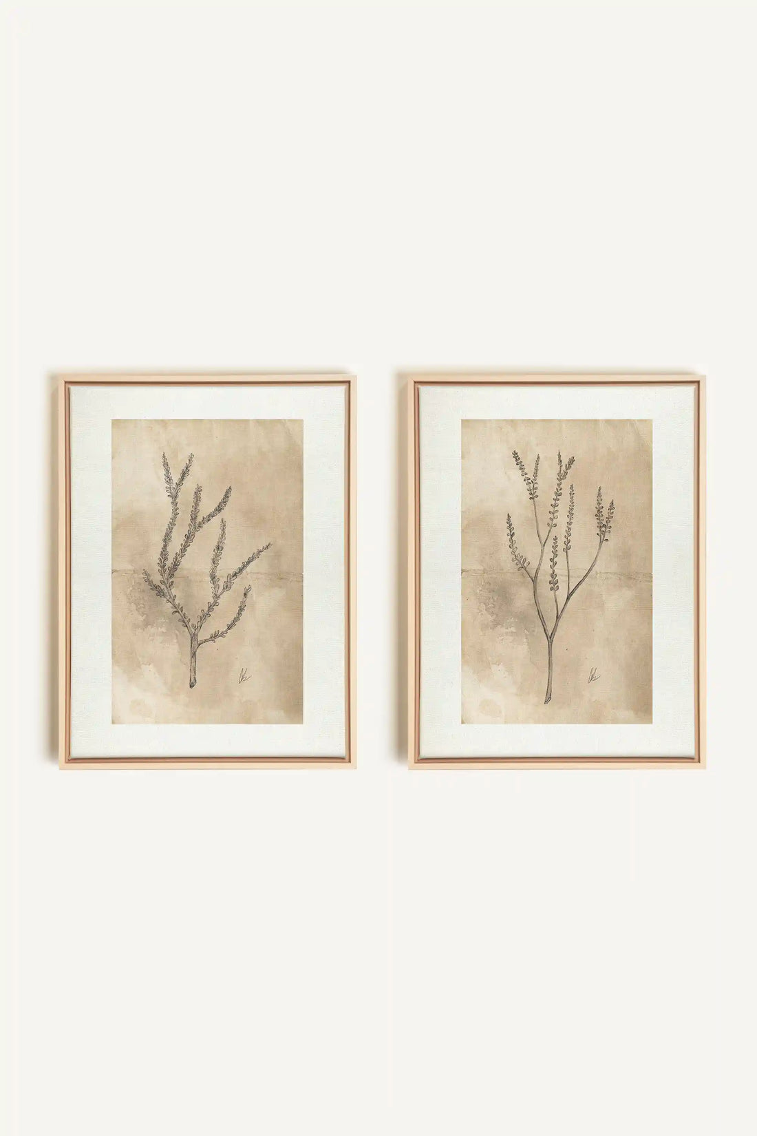 COMBINAISON JADE WILSON, 2 Artworks on stretched canvas, framed Natural Light