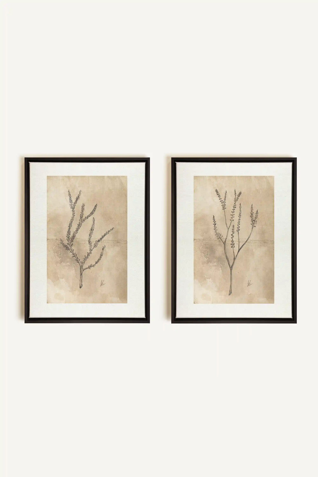 COMBINAISON JADE WILSON, 2 Oeuvres sur toile étirée, encadré Noir