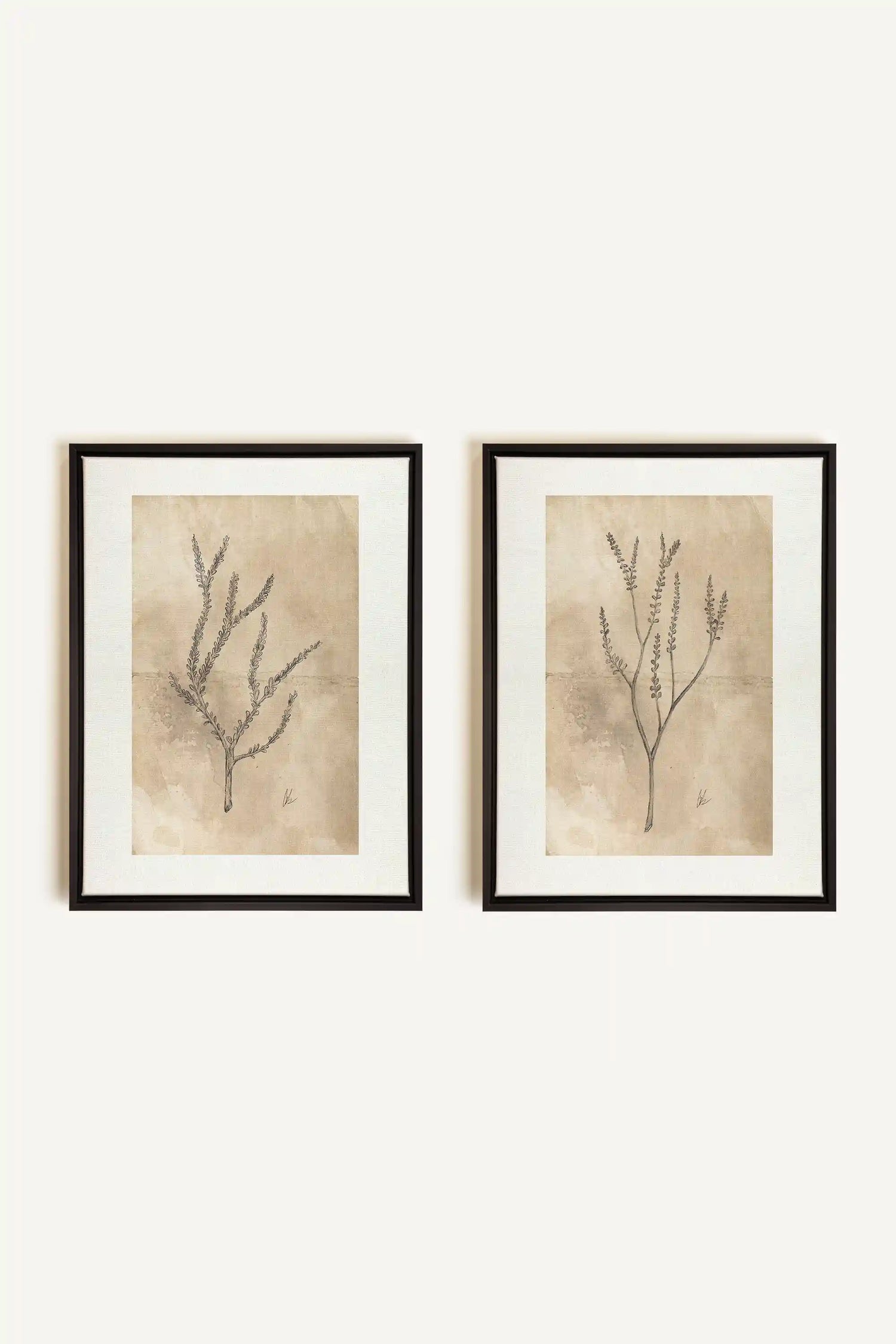 COMBINAISON JADE WILSON, 2 Works on stretched canvas, black framed