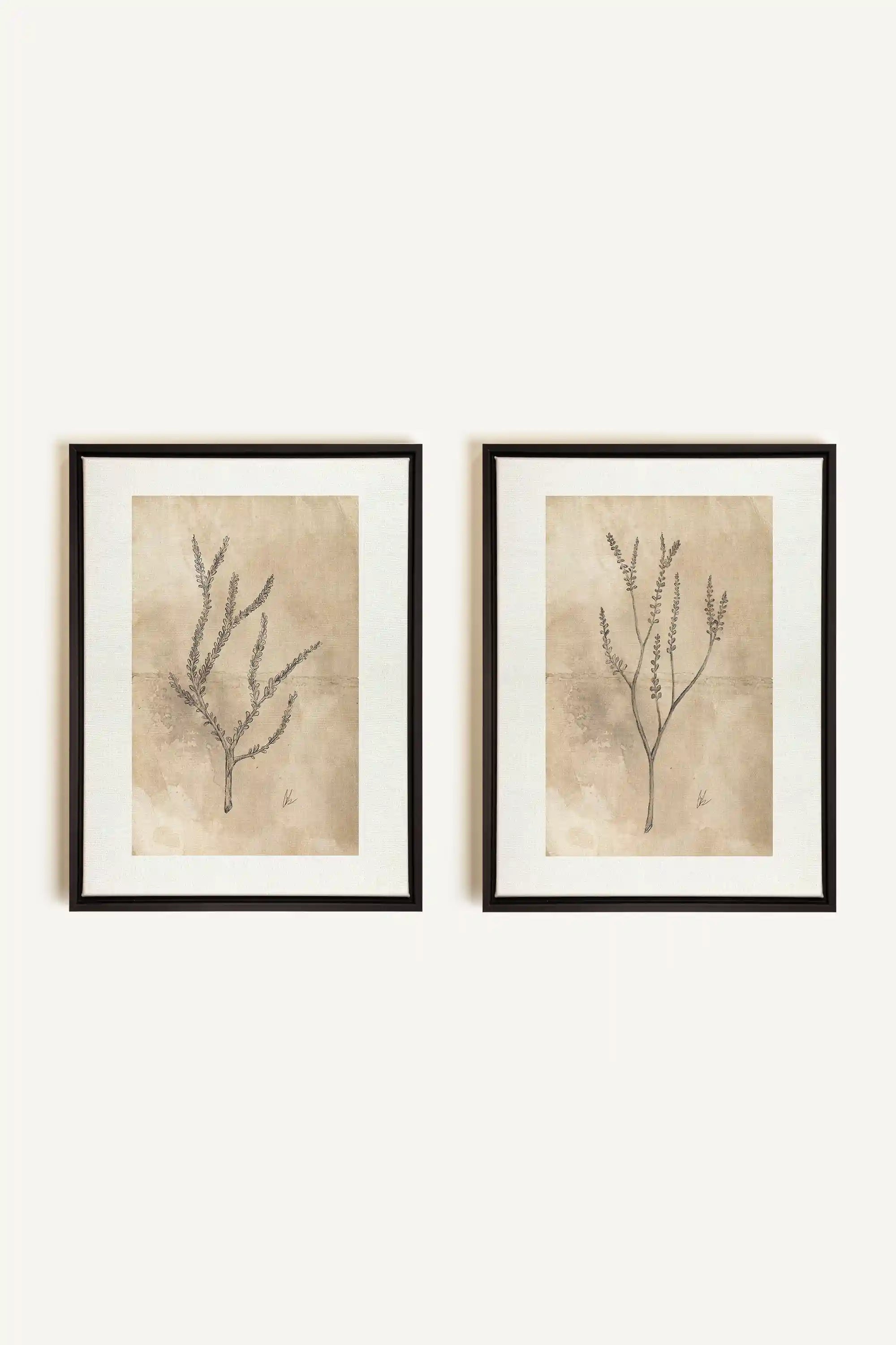 COMBINAISON JADE WILSON, 2 Works on stretched canvas, black framed