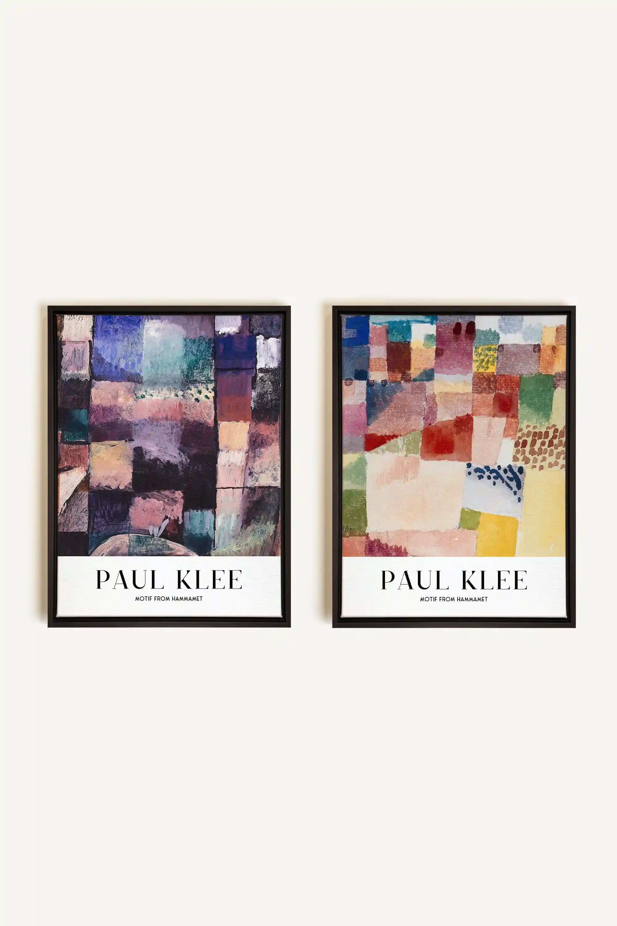 DUO PAUL KLEE, 2 Works on stretched canvas, black framed