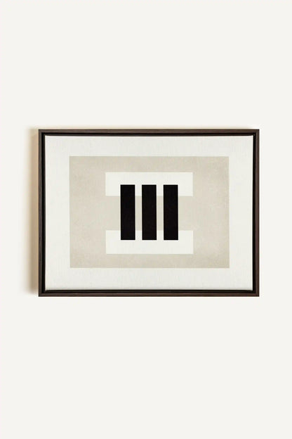 LINEWORK, Artwork on stretched canvas, framed in Walnut Brown