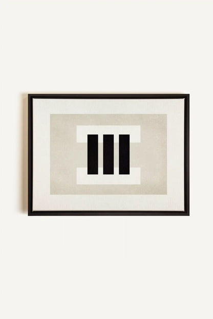 LINEWORK, Artwork on stretched canvas, framed in black