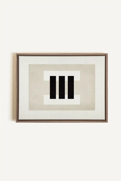 LINEWORK, Artwork on stretched canvas, framed in Brown Oak