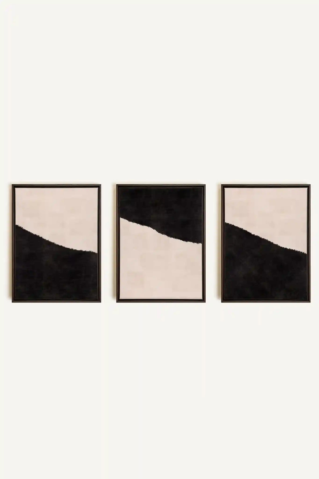 LUXE TRIO, 3 Oeuvres sur toile étirée, encadré Brun Noyer