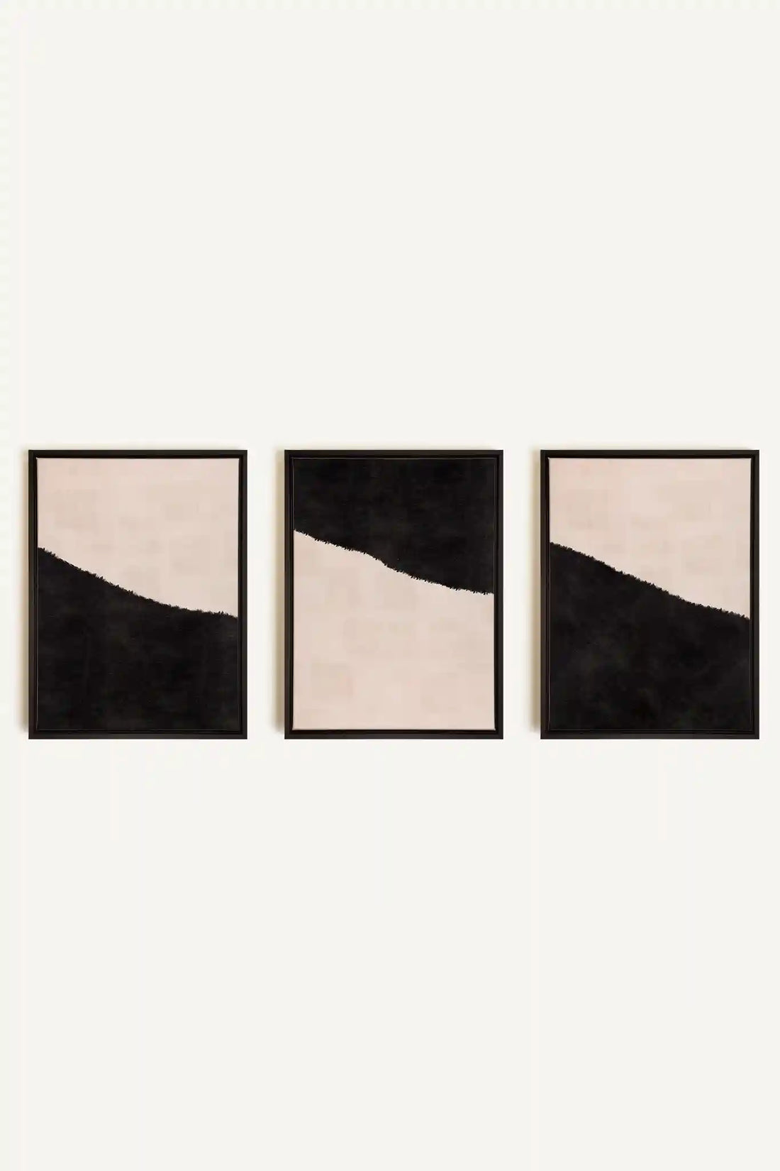 LUXE TRIO, 3 Oeuvres sur toile étirée, encadré Noir