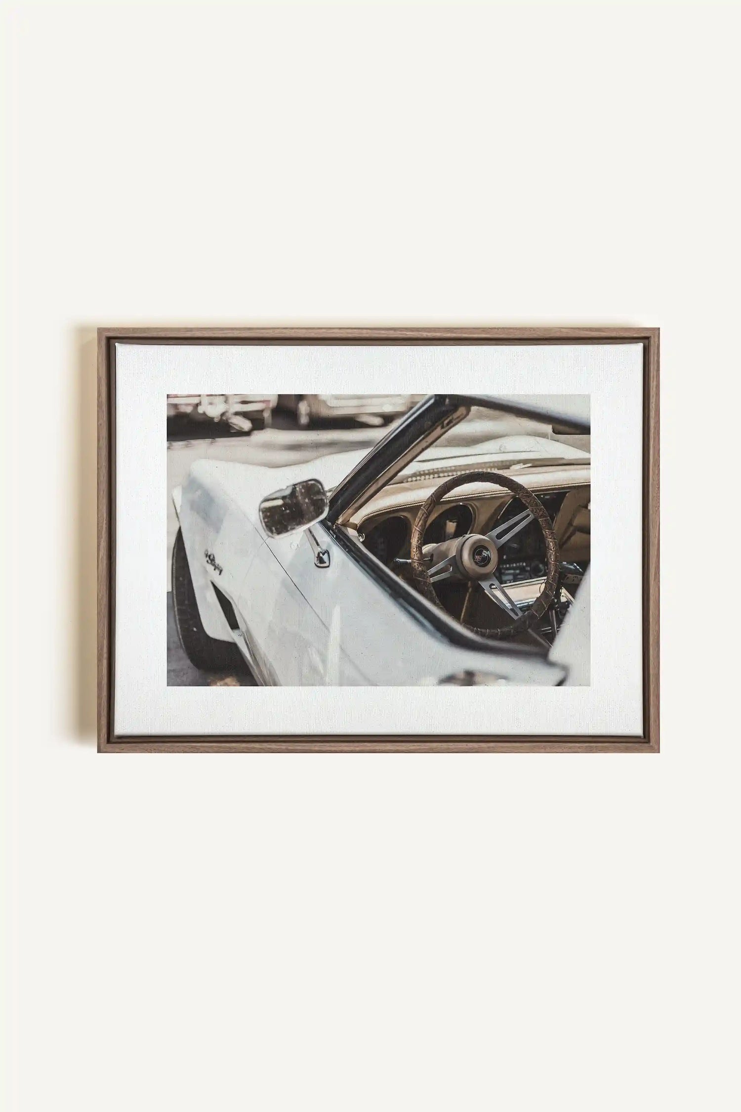 LUXURY RIDE, Artwork on stretched canvas, framed in Brown Oak