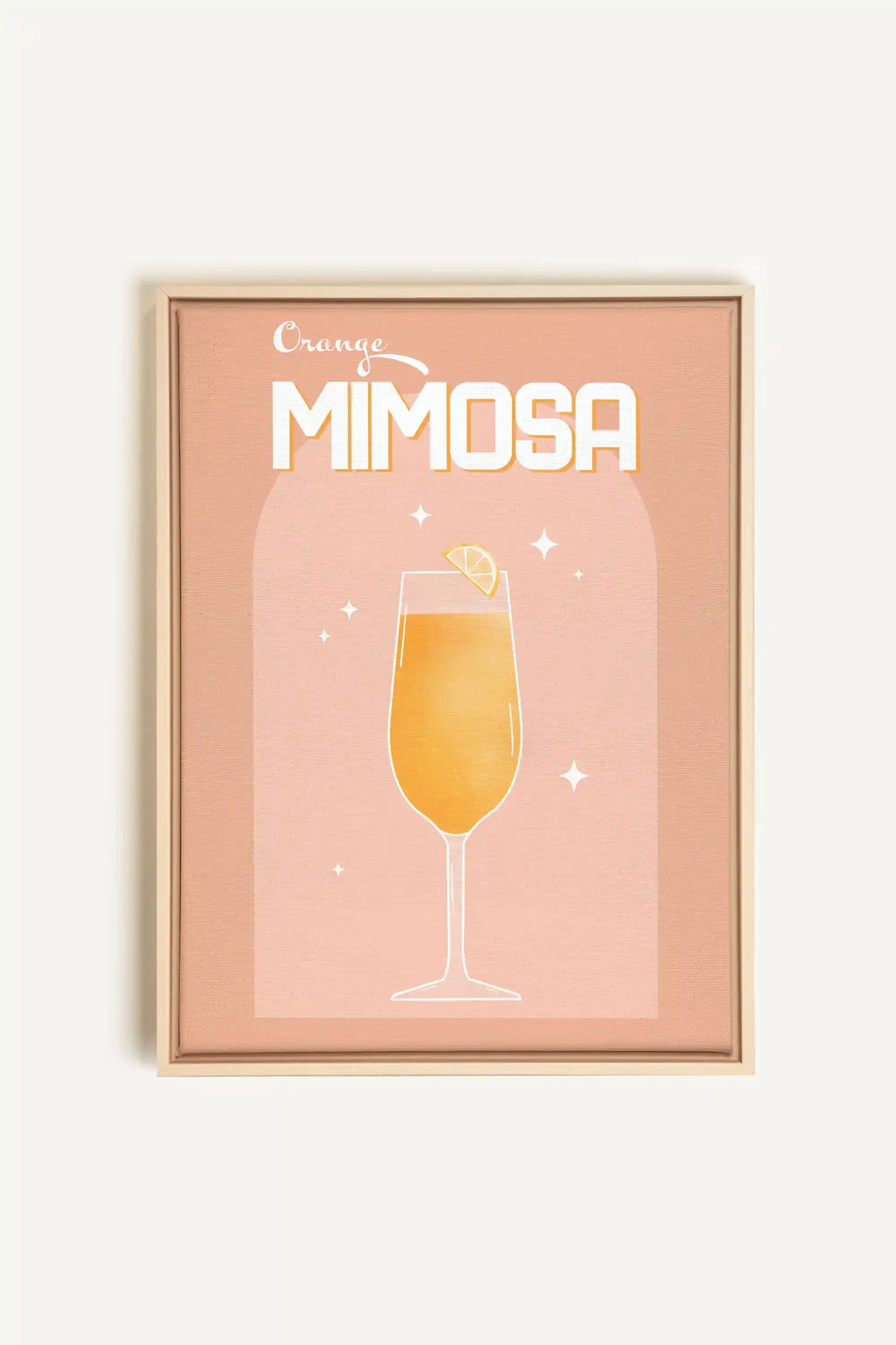 ORANGE MIMOSA, Artwork on stretched canvas, framed Natural Light