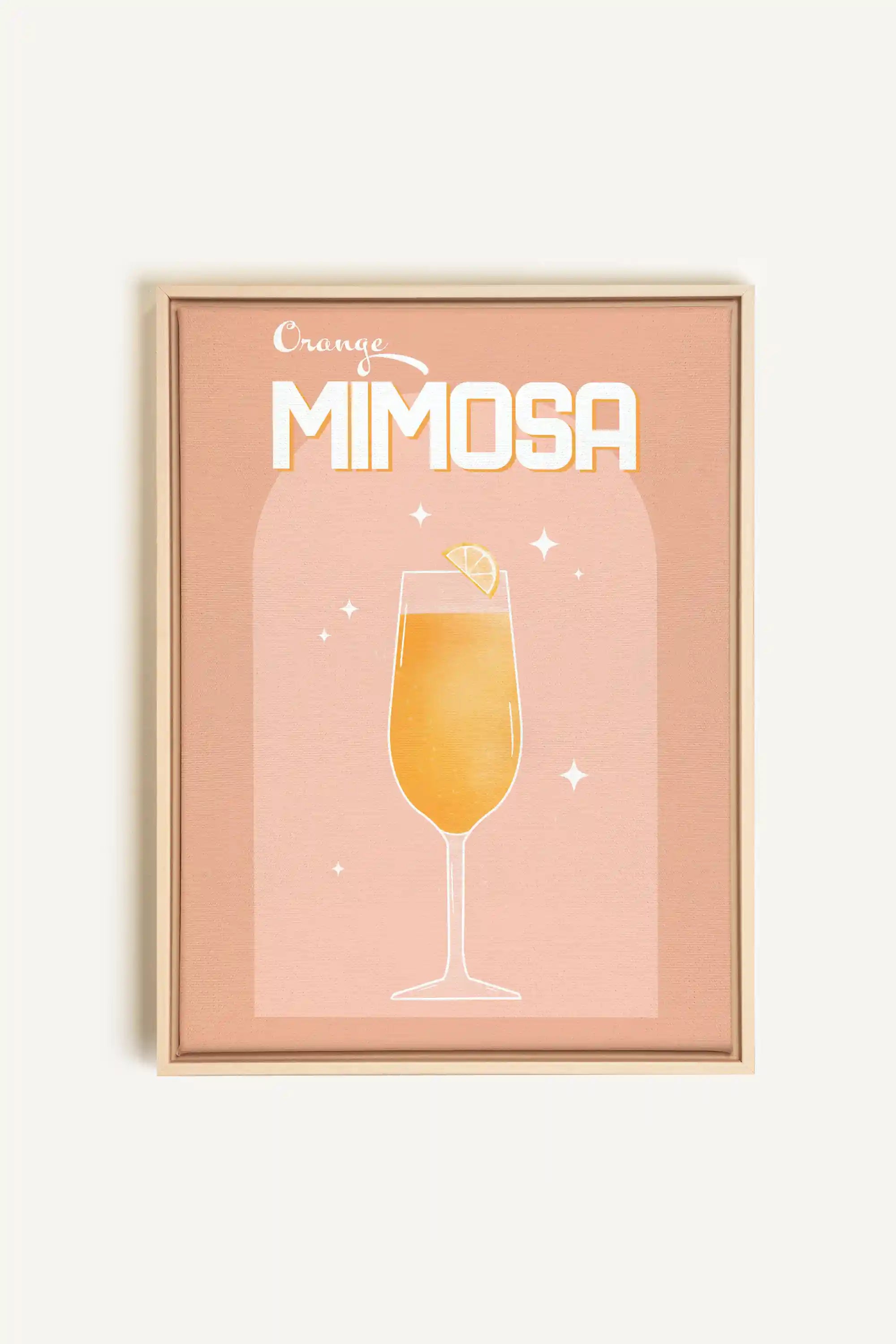ORANGE MIMOSA, Artwork on stretched canvas, framed Natural Light