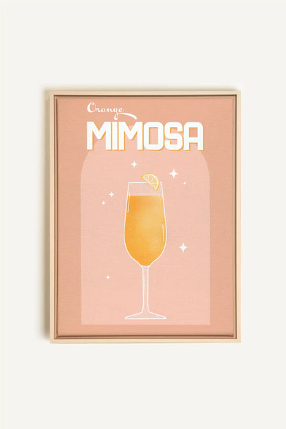 ORANGE MIMOSA, Artwork on stretched canvas, framed Natural Light